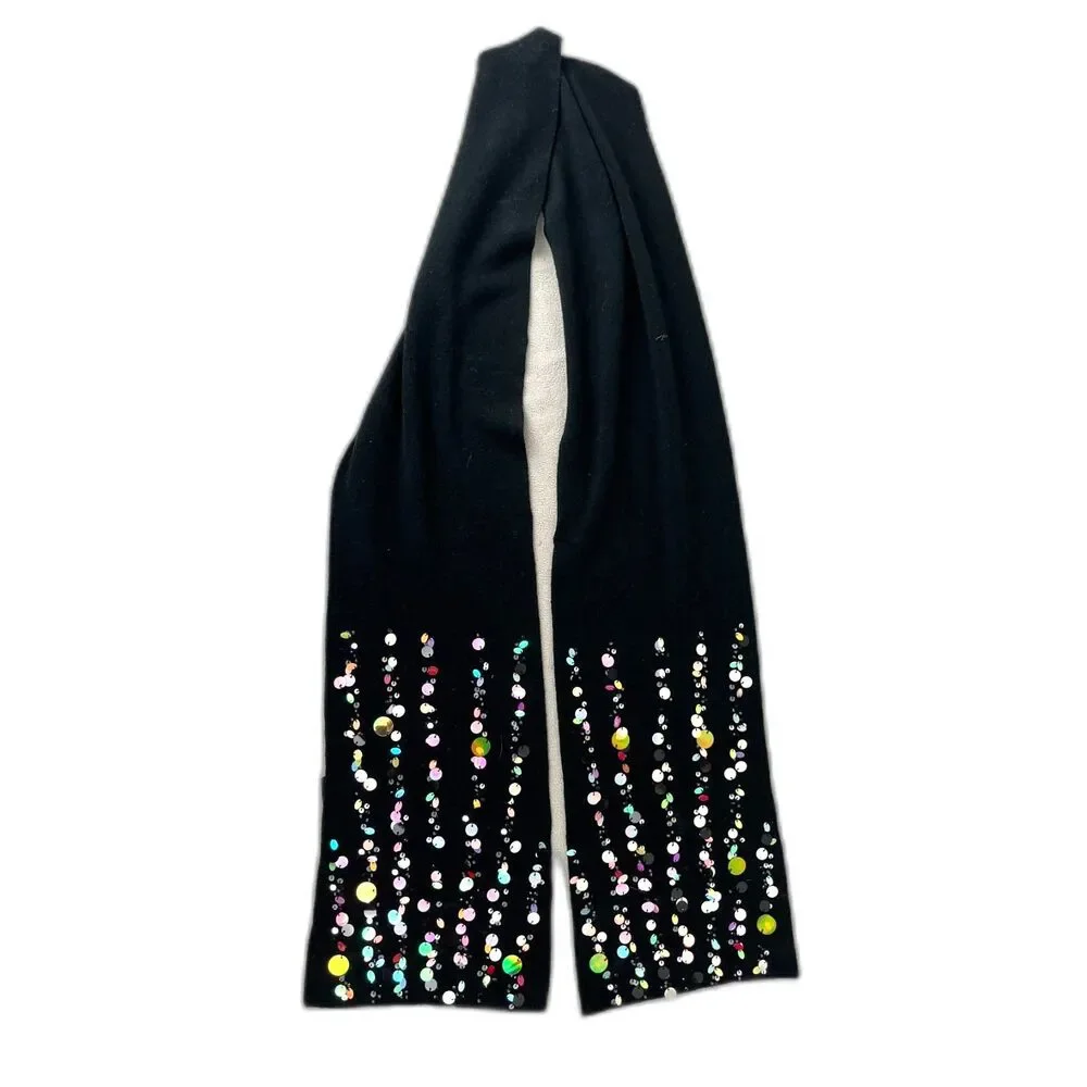 Betsey Johnson New York Black Scarkle Scarf    Women's One Size
